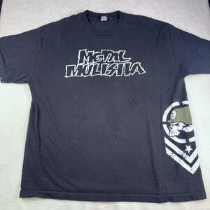Vintage Metal Mulisha T Shirt Mens large Black Y2K Cyber Grunge Distress Fade